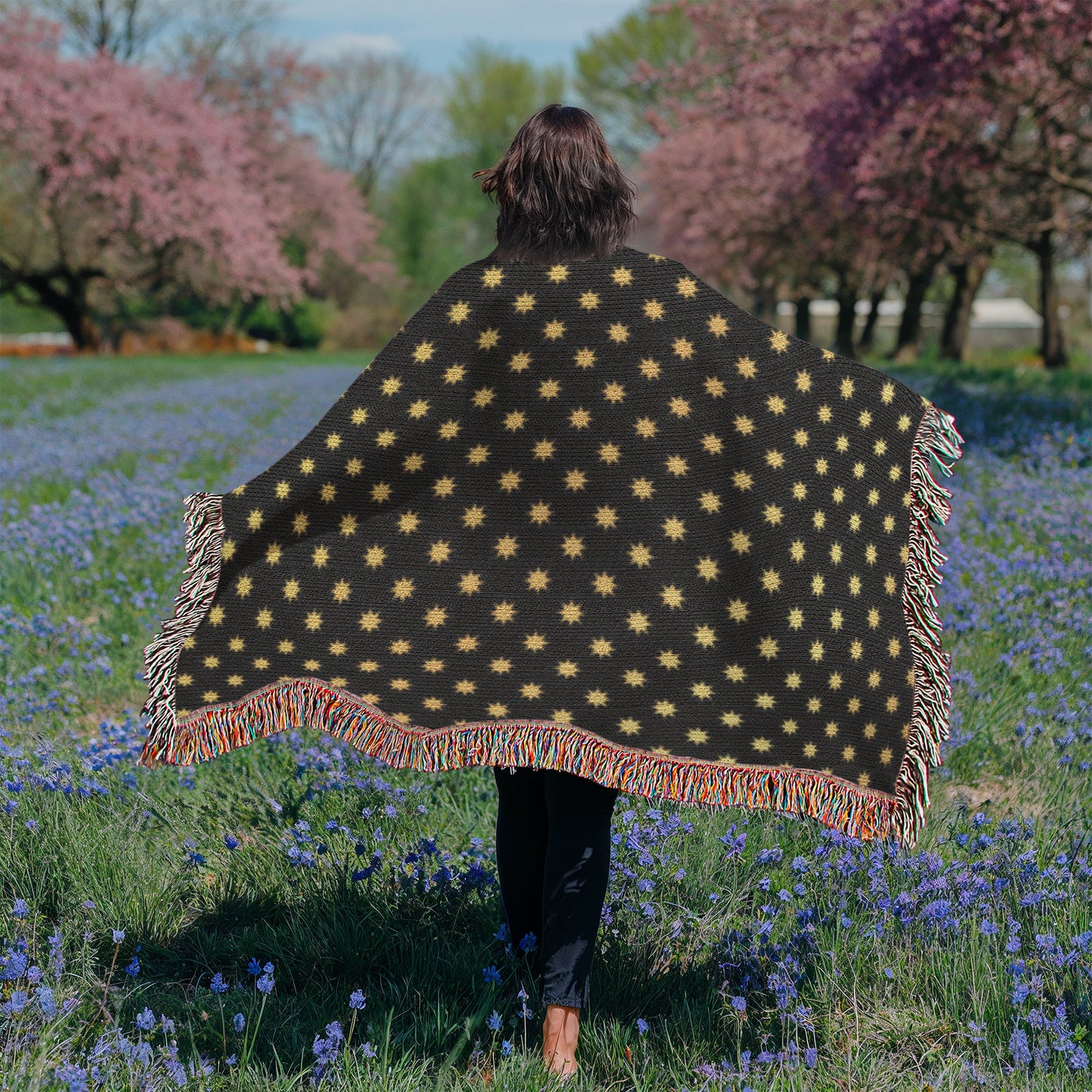 POPULAR DESIGN- Custom Designer Sun Pattern Heirloom Artwork Woven Blanket