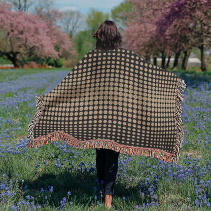 Custom Designer Gold Dot Heirloom Artwork Woven Blanket