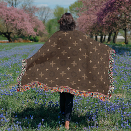 Custom Brown Temple Designer Heirloom Artwork Woven Blanket