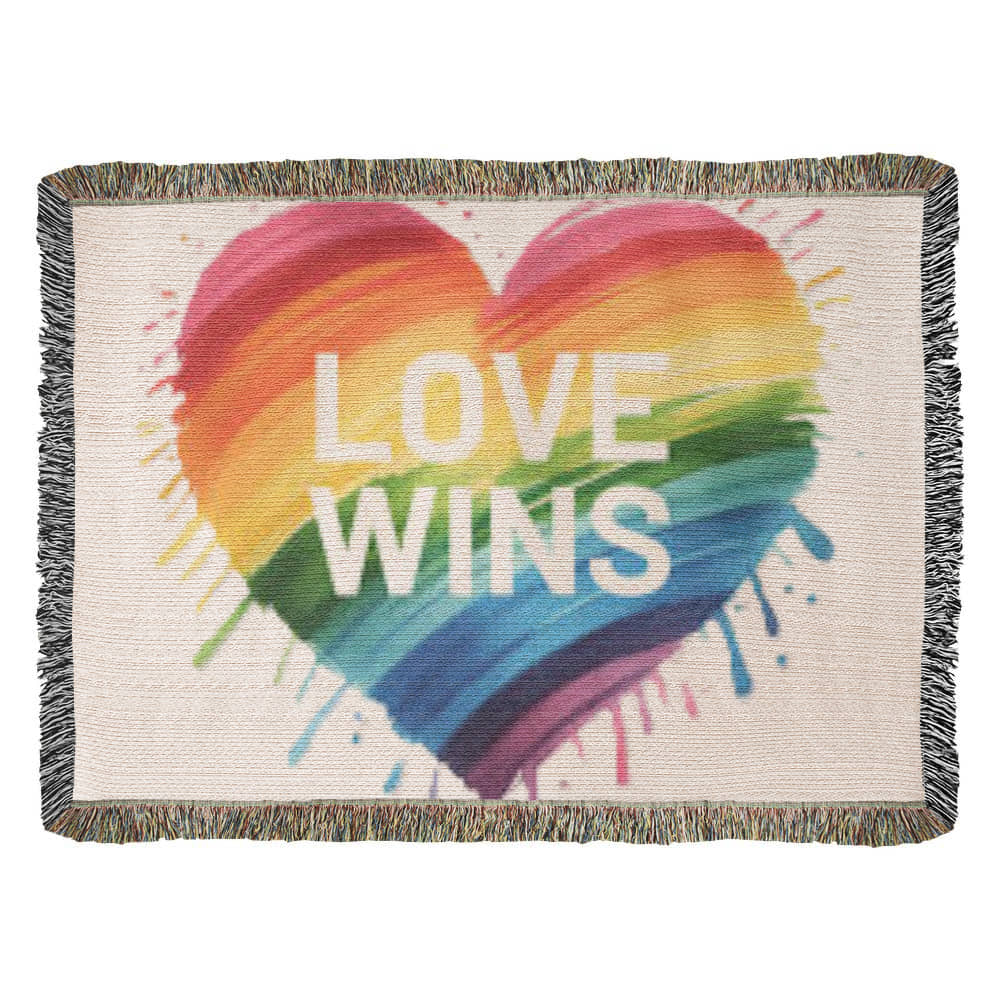 Love Wins Rainbow Heirloom Woven Blanket
