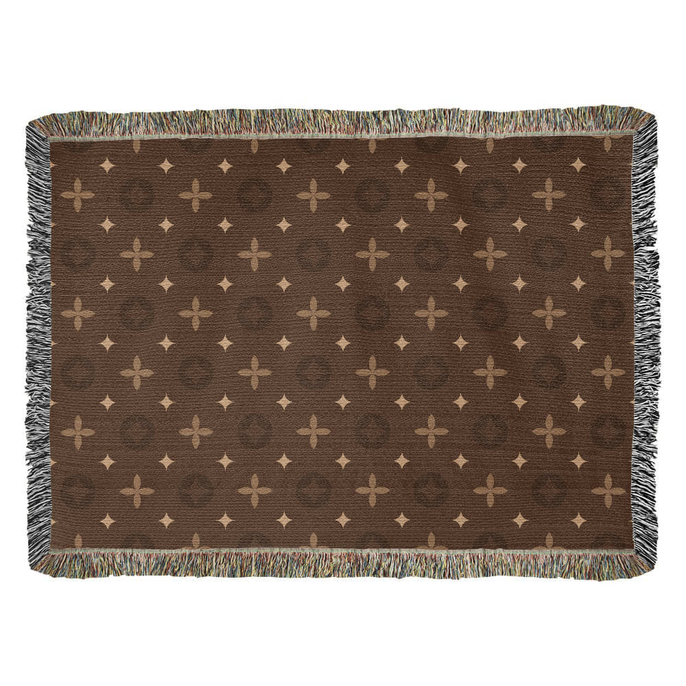 Custom Brown Temple Designer Heirloom Artwork Woven Blanket