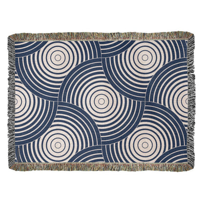 Blue Spiral Heirloom Woven Blanket