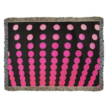 Custom Designer Pink Dot Links Heirloom Artwork Woven Blanket