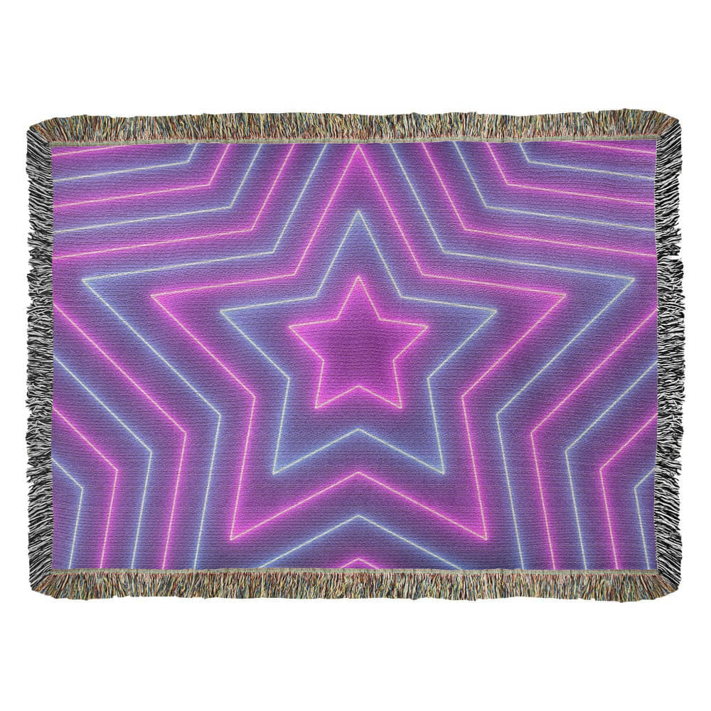 Custom Design Star Purple Echo Heirloom Artwork Woven Blanket