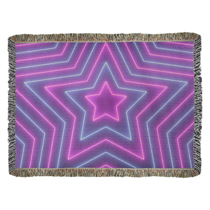 Custom Design Star Purple Echo Heirloom Artwork Woven Blanket