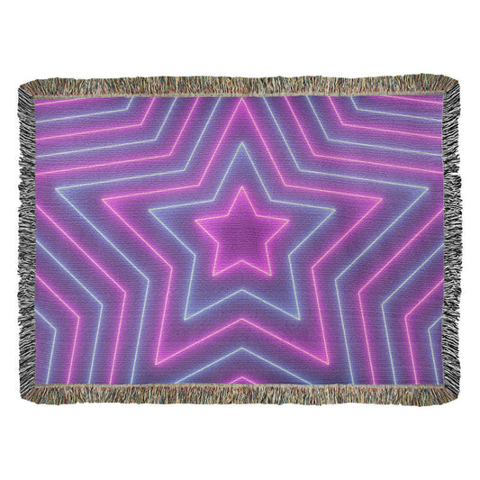 Custom Design Star Purple Echo Heirloom Artwork Woven Blanket
