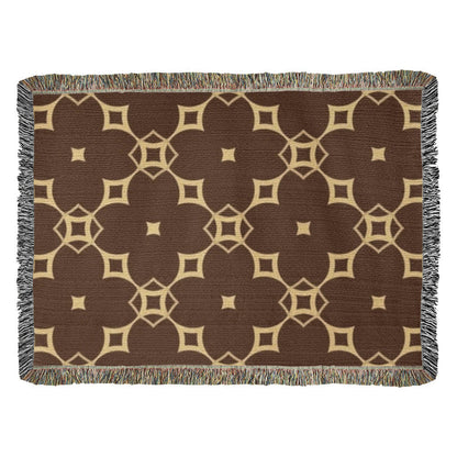 CUSTOM DESIGNER DIAMOND PATTERN HEIRLOOM ARTWORK WOVEN BLANKET