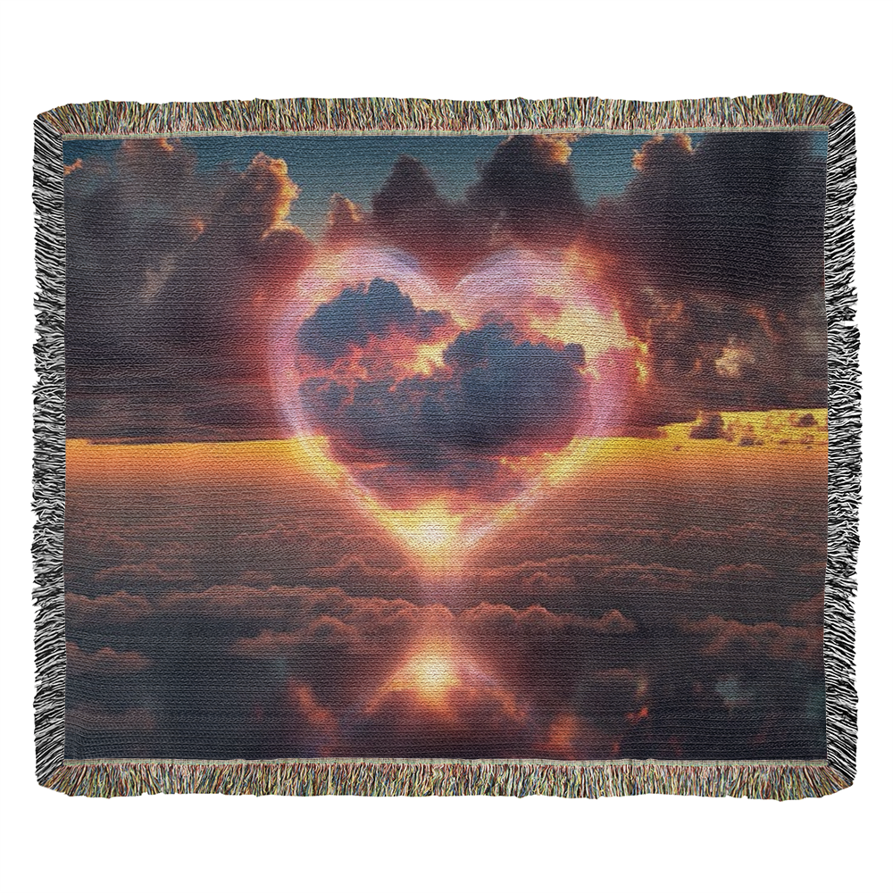 Cotton Candy Cloud Sunset Design Heirloom Artwork Woven Blanket