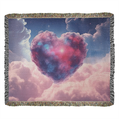 Cotton Candy Clouds II Design Heirloom Artwork Woven Blanket