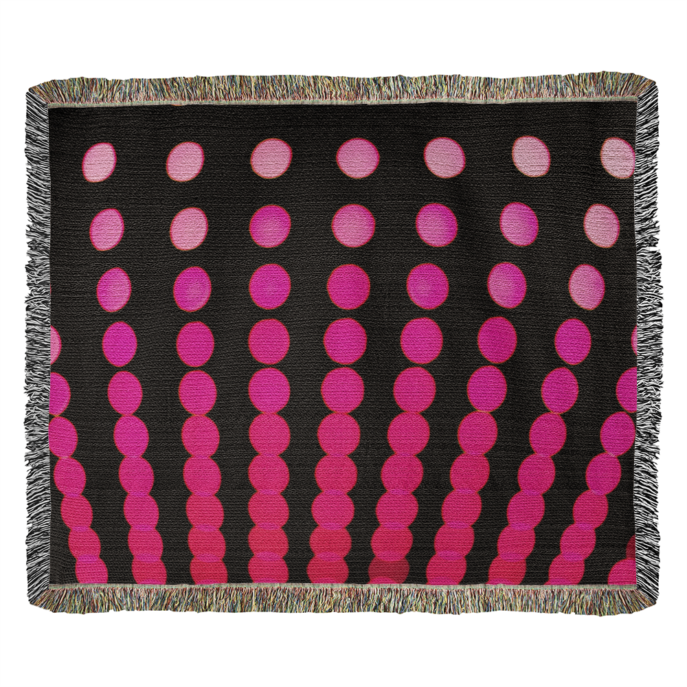 Custom Designer Pink Dot Links Heirloom Artwork Woven Blanket