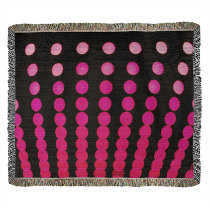 Custom Designer Pink Dot Links Heirloom Artwork Woven Blanket