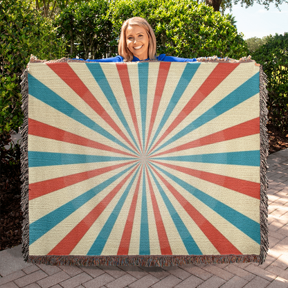 Custom Designer Circus Pattern Heirloom Artwork Woven Blanket