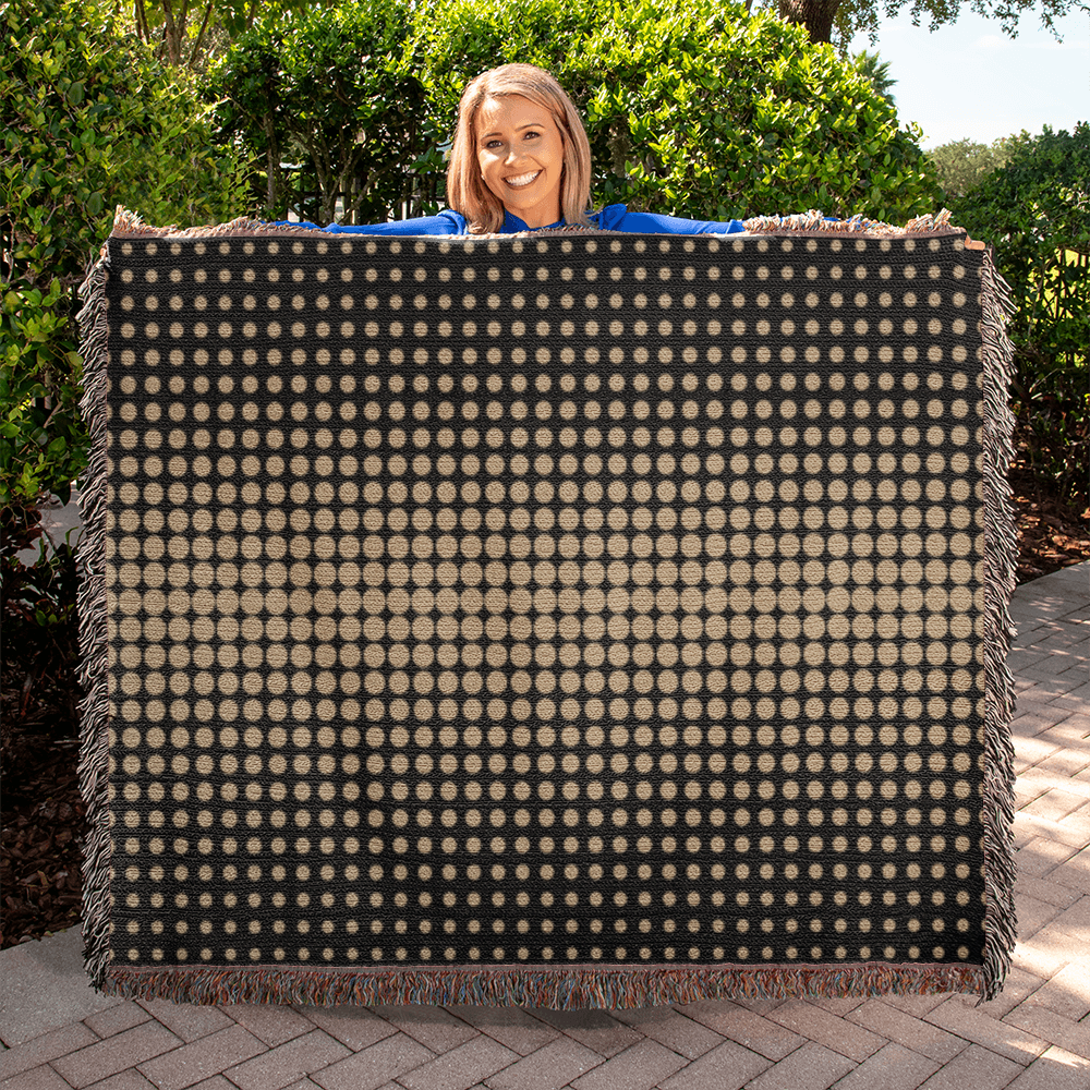 Custom Designer Gold Dot Heirloom Artwork Woven Blanket