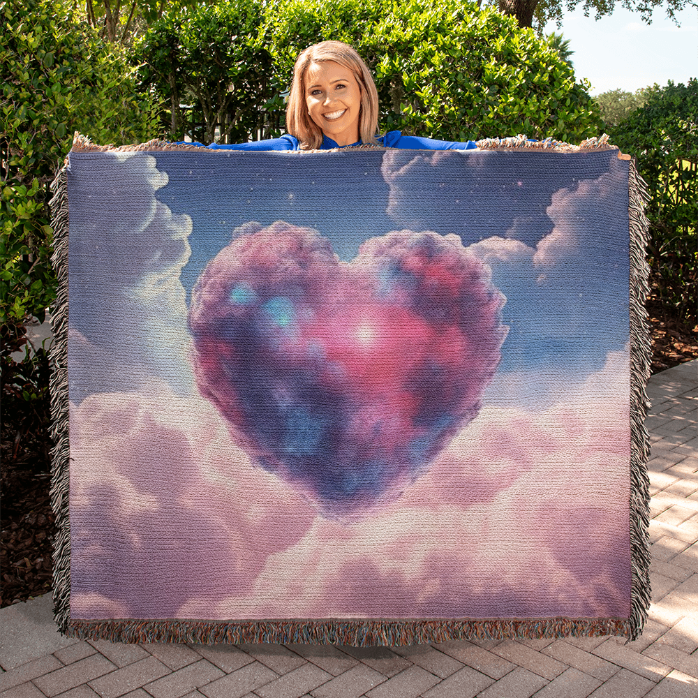 Cotton Candy Clouds II Design Heirloom Artwork Woven Blanket