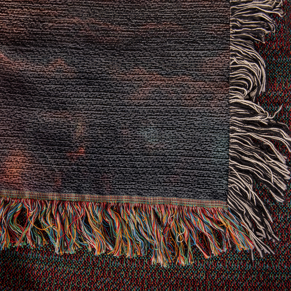 Cotton Candy Cloud Sunset Design Heirloom Artwork Woven Blanket