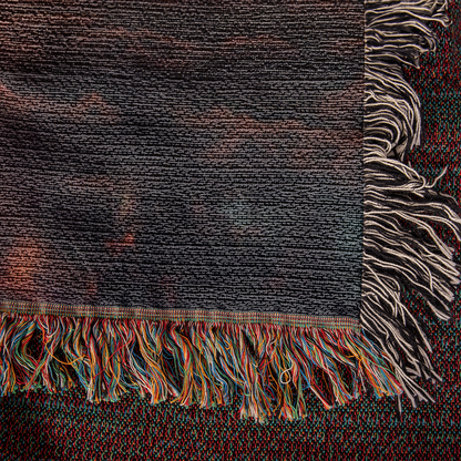 Cotton Candy Cloud Sunset Design Heirloom Artwork Woven Blanket