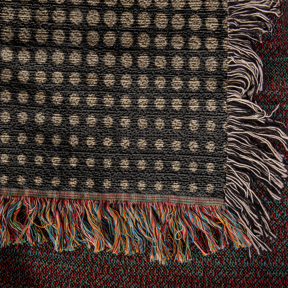 Custom Designer Gold Dot Heirloom Artwork Woven Blanket
