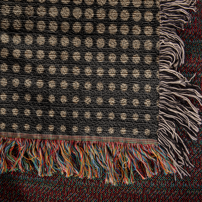Custom Designer Gold Dot Heirloom Artwork Woven Blanket