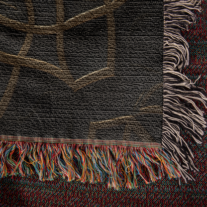 Custom Designer Flower Inlay Pattern Heirloom Artwork Woven Blanket