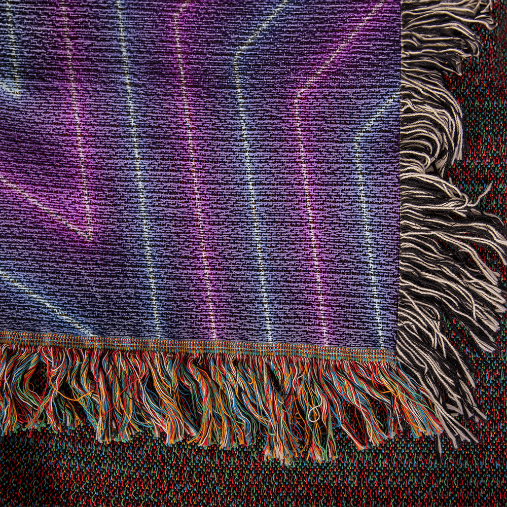 Custom Design Star Purple Echo Heirloom Artwork Woven Blanket