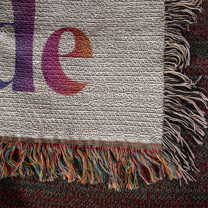 POPULAR DESIGN- Custom Designer Family Pride Rainbow Heart Heirloom Artwork Woven Blanket