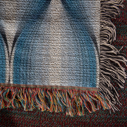 POPULAR DESIGN- Custom Designer Blue Bulb Bloom Heirloom Artwork Woven Blanket