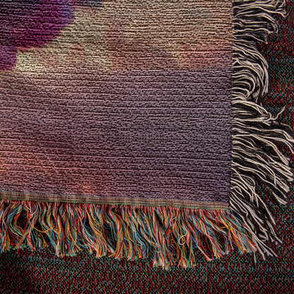 POPULAR - Cotton Candy Cloud Heart Design Heirloom Artwork Woven Blanket