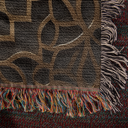 Custom Designer Star Flower Inlay Heirloom Artwork Woven Blanket