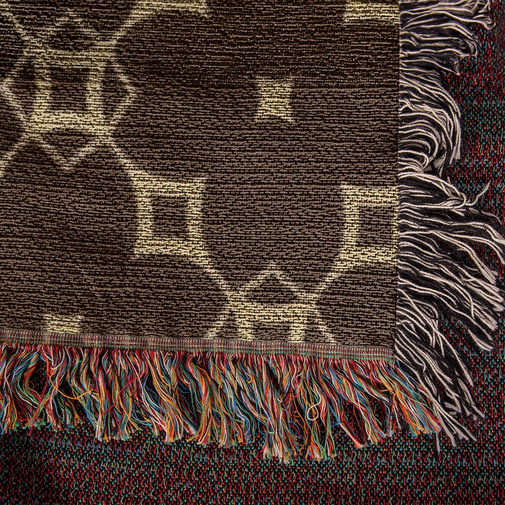 CUSTOM DESIGNER DIAMOND PATTERN HEIRLOOM ARTWORK WOVEN BLANKET