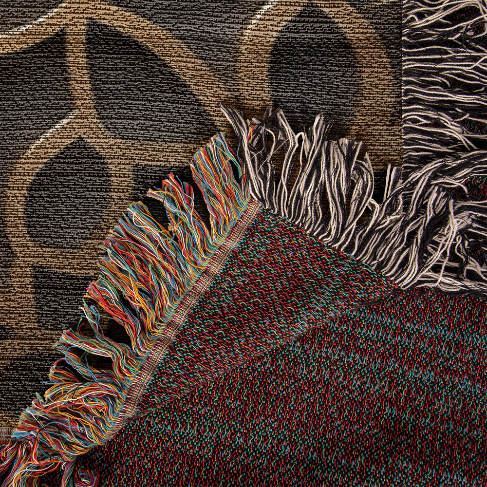 Custom Designer Star Flower Inlay Heirloom Artwork Woven Blanket