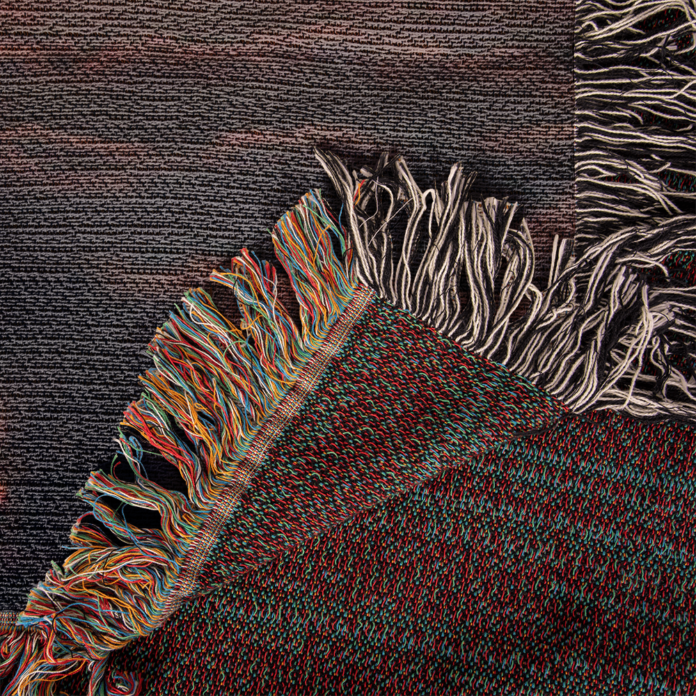 Cotton Candy Cloud Sunset Design Heirloom Artwork Woven Blanket