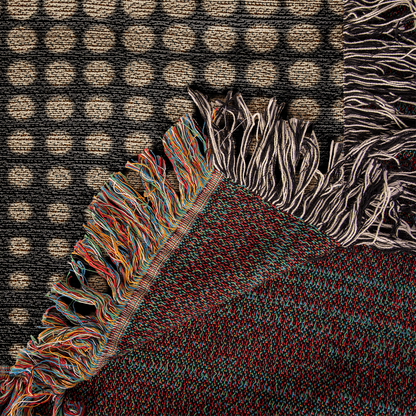 Custom Designer Gold Dot Heirloom Artwork Woven Blanket