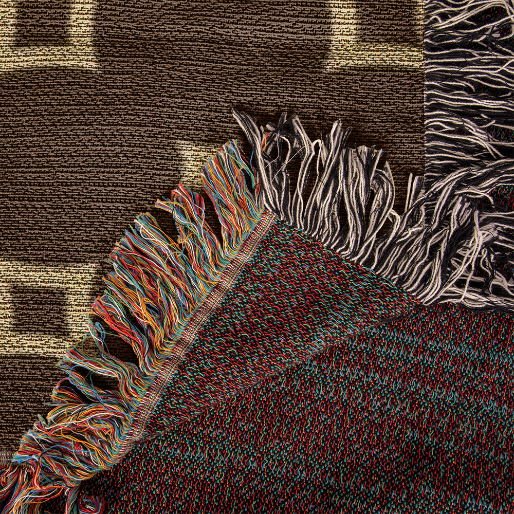 CUSTOM DESIGNER DIAMOND PATTERN HEIRLOOM ARTWORK WOVEN BLANKET