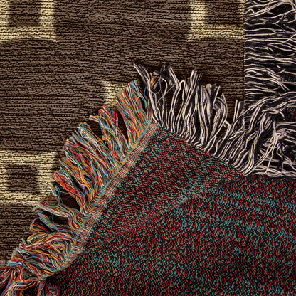 CUSTOM DESIGNER DIAMOND PATTERN HEIRLOOM ARTWORK WOVEN BLANKET