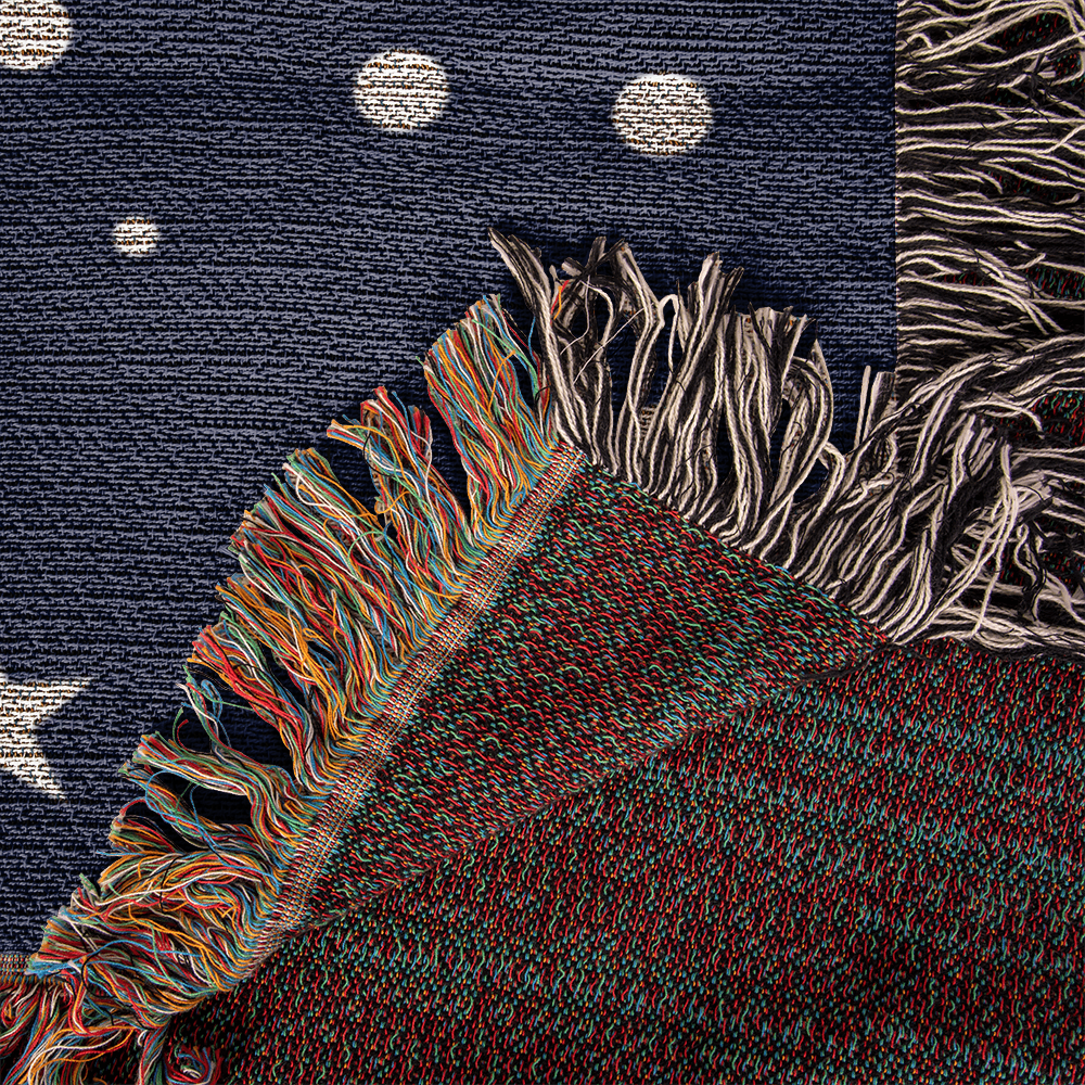 Custom Designer Dark Starry Night Heirloom Artwork Woven Blanket