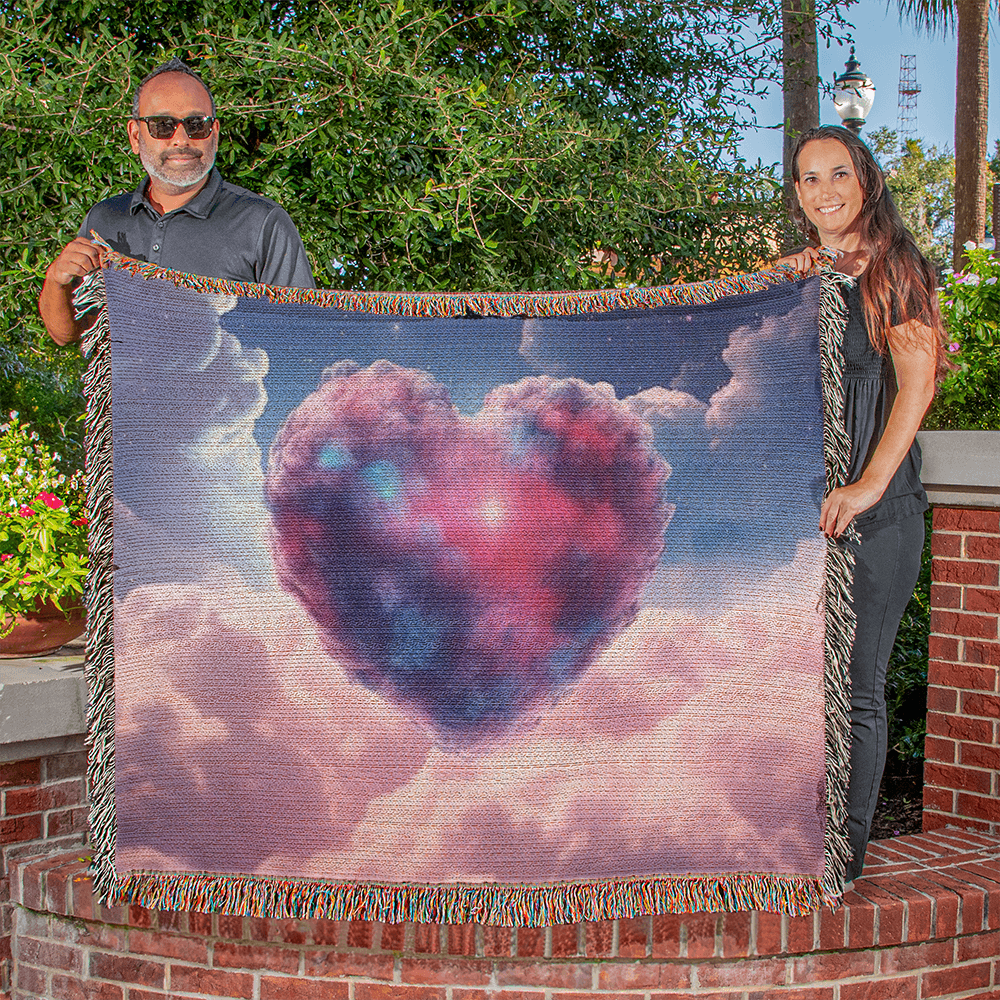 Cotton Candy Clouds II Design Heirloom Artwork Woven Blanket