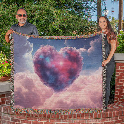 Cotton Candy Clouds II Design Heirloom Artwork Woven Blanket