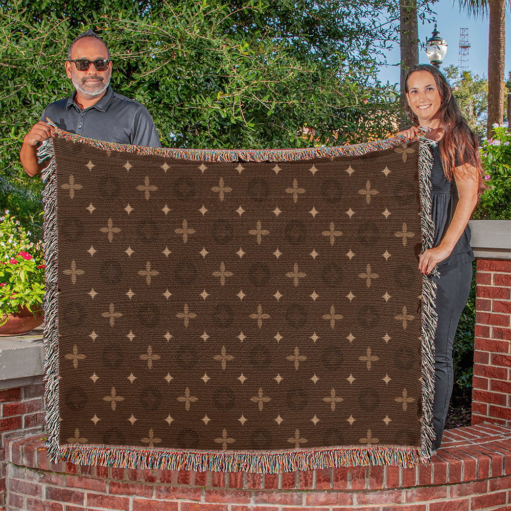Custom Brown Temple Designer Heirloom Artwork Woven Blanket