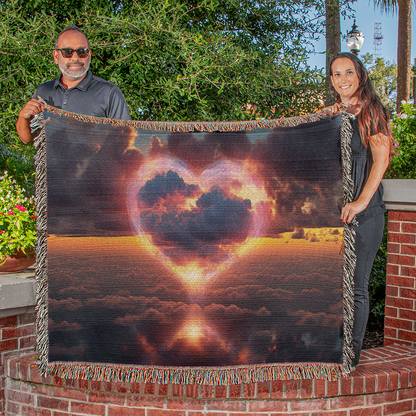 Cotton Candy Cloud Sunset Design Heirloom Artwork Woven Blanket