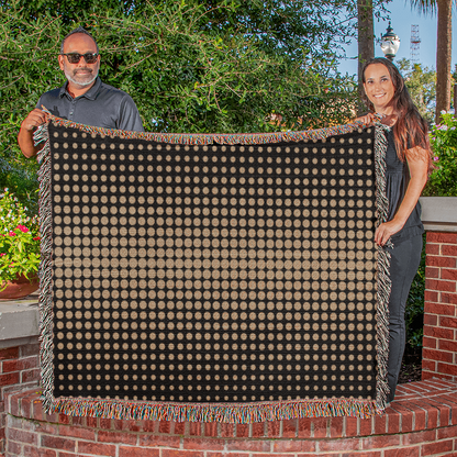 Custom Designer Gold Dot Heirloom Artwork Woven Blanket