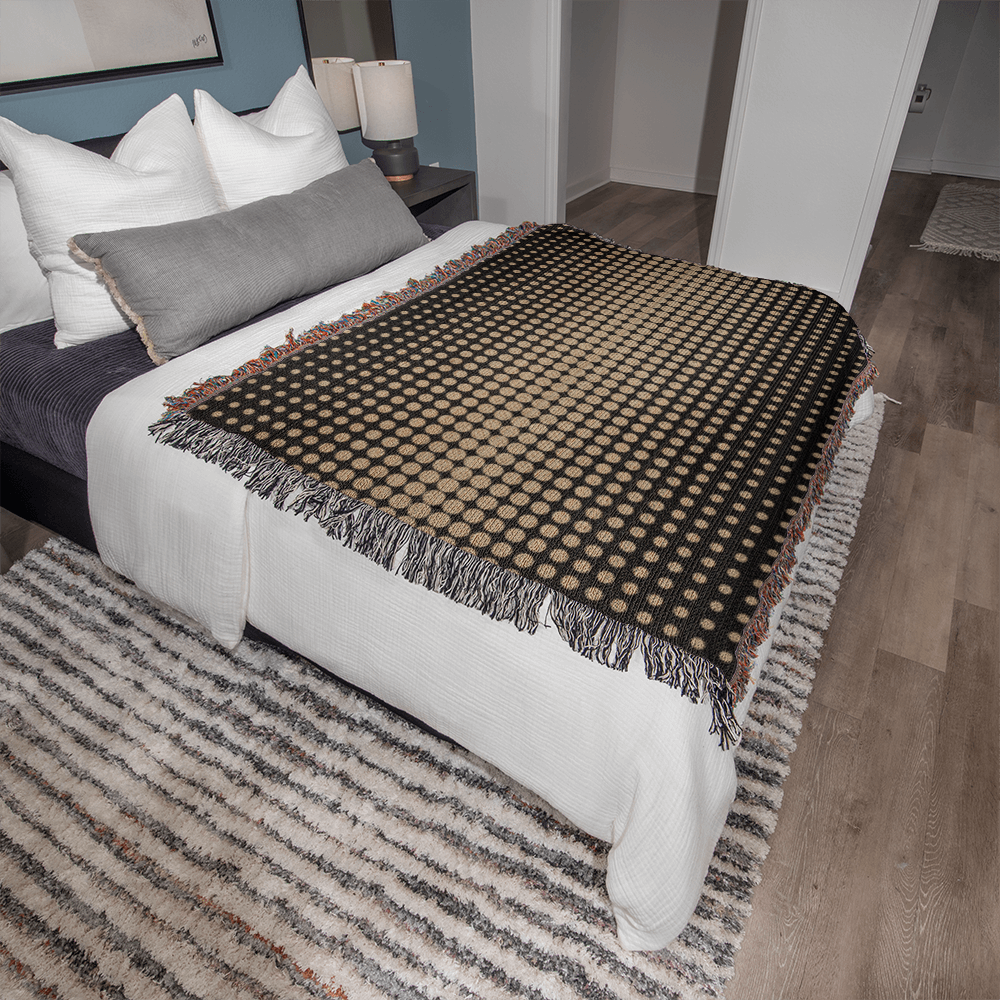 Custom Designer Gold Dot Heirloom Artwork Woven Blanket