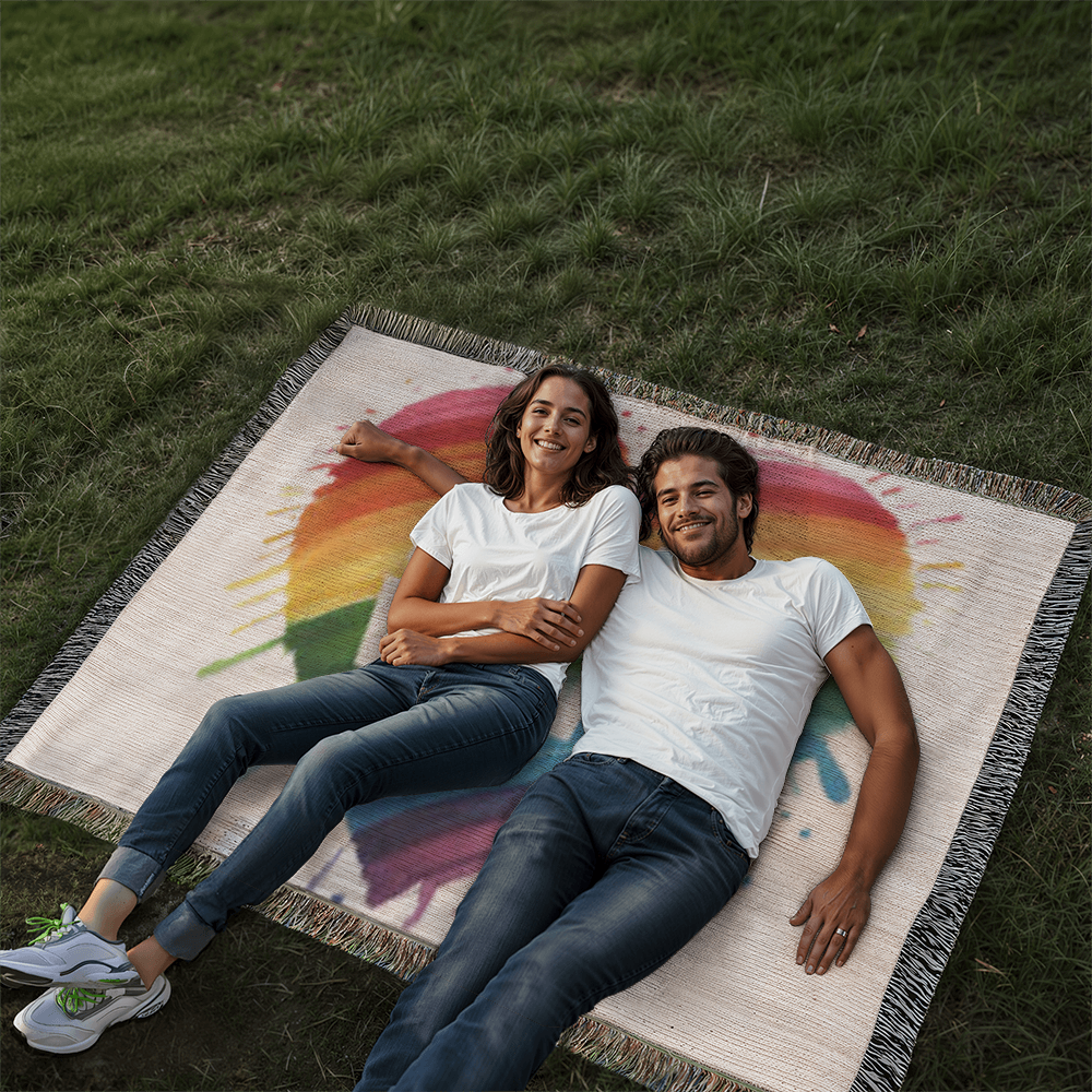 Love Wins Rainbow Heirloom Woven Blanket