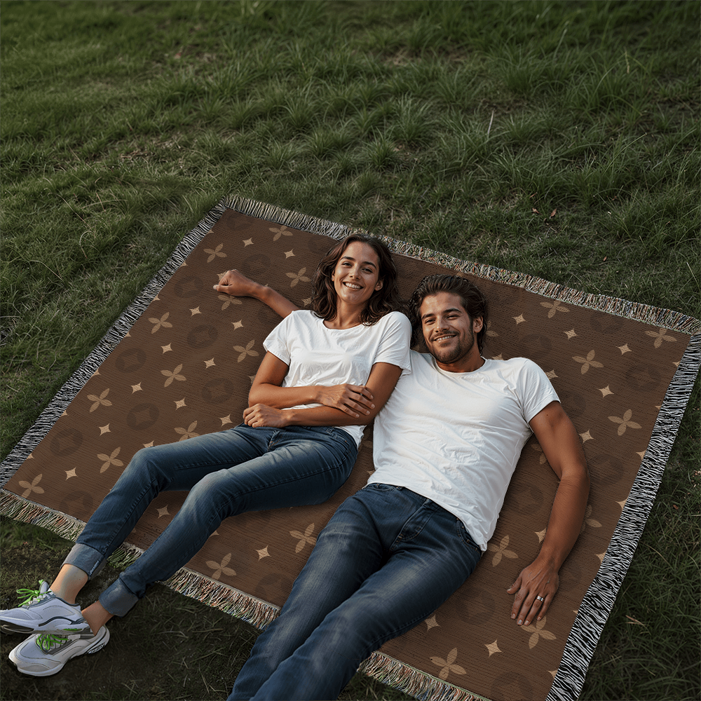 Custom Brown Temple Designer Heirloom Artwork Woven Blanket