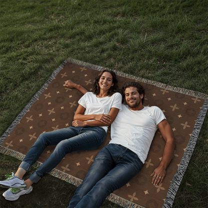 Custom Brown Temple Designer Heirloom Artwork Woven Blanket