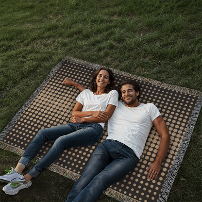 Custom Designer Gold Dot Heirloom Artwork Woven Blanket