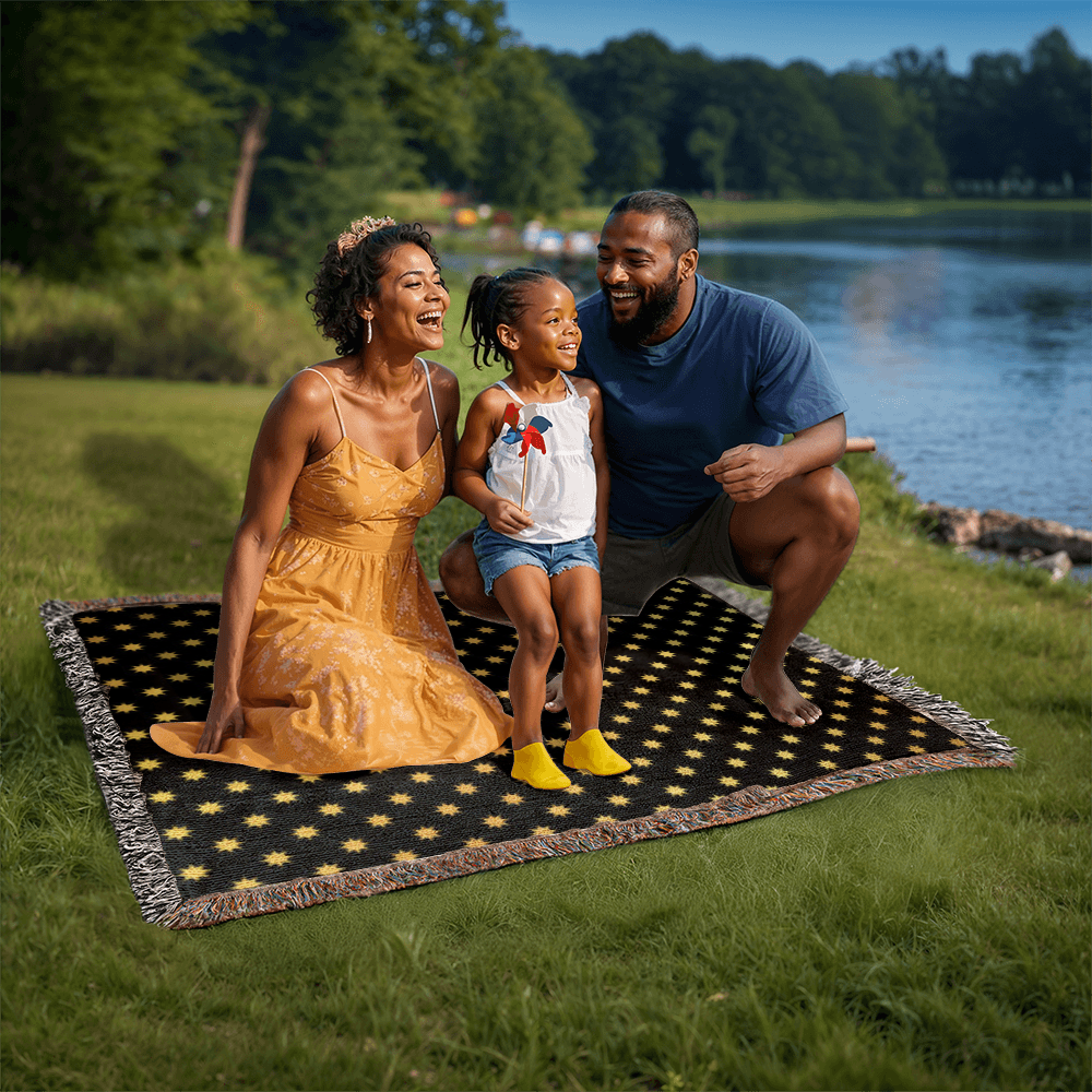 POPULAR DESIGN- Custom Designer Sun Pattern Heirloom Artwork Woven Blanket