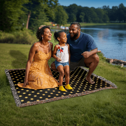 POPULAR DESIGN- Custom Designer Sun Pattern Heirloom Artwork Woven Blanket