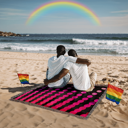 Custom Designer Pink Dot Links Heirloom Artwork Woven Blanket