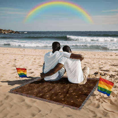 Custom Brown Temple Designer Heirloom Artwork Woven Blanket