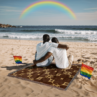 CUSTOM DESIGNER DIAMOND PATTERN HEIRLOOM ARTWORK WOVEN BLANKET